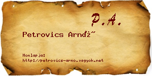 Petrovics Arnó névjegykártya